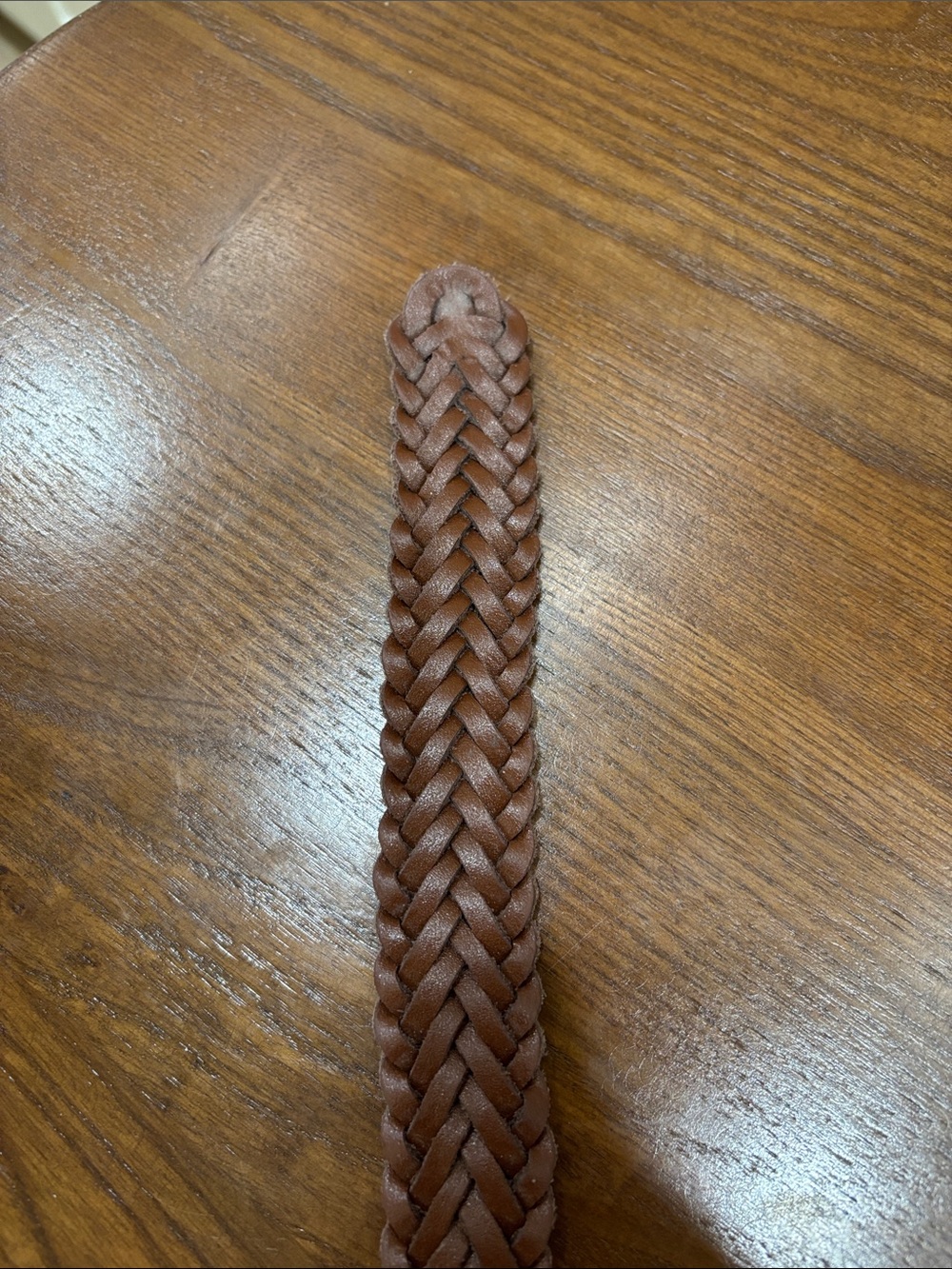 Brown Braided Leather Belt for Men - Picture 4 of 5